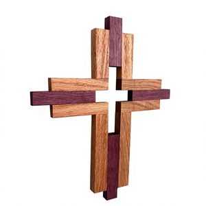 Sculpture murale en bois minimaliste personnalisée de haute qualité, décoration religieuse pour la maison, salon, occasion de naissance, Art déco - Product Image 3