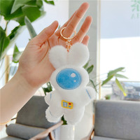 Porte-clés en peluche lapin astronaute en gros, pendentif pour sac de couple, décoration suspendue, porte-clés en peluche exquis, cadeau pour enfants