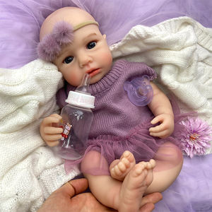 Poupée Reborn LouLou de 18 pouces, réaliste, en silicone platine, bouche ouverte, compagnon de jeu anatomiquement correct, pour filles à la mode, fabriquée en usine - Product Image 4