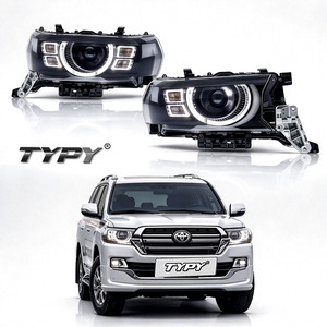 Conjunto de Faros LED con Lente Láser Estilo Defender TYPY para Toyota Land Cruiser 2016-2021, Modificado con Luces de Circulación Diurna - Product Image 1