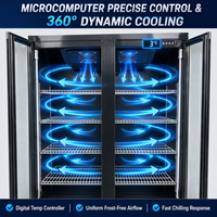 Réfrigérateur commercial à porte vitrée triple ou double sur mesure pour boissons, vitrine réfrigérée pour bières et vins pour bars, clubs et pubs