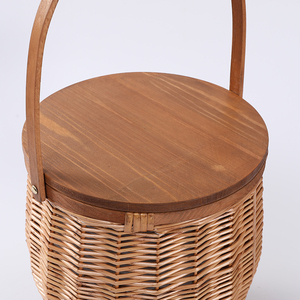Phổ Biến Nhất <span class=keywords><strong>Wicker</strong></span> Picnic <span class=keywords><strong>Basket</strong></span> Với Xử Lý Và Nắp Gỗ - Product Image 2