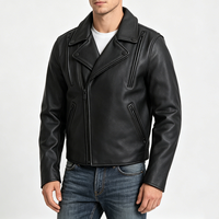 Veste de moto en cuir de vache véritable pour homme, sur mesure, résistante, avec plusieurs poches zippées, fermeture éclair asymétrique, style motard