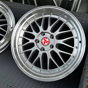 Jantes en alliage forgé sur mesure SJ, 2 pièces, maille chromée polie, concaves, 17, 18, 19, 20 pouces, 5x114.3, 5x120, 5x130 pour BMW, Audi, Tesla - Product Image 1