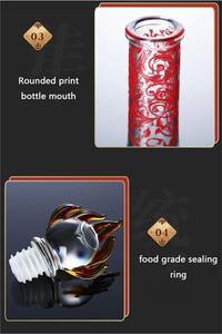 ขวดเหล้ามังกรหรือนกฟีนิกซ์-ขวดไวน์ขนาด1000มล. พร้อมฐานไม้ขวดแก้วทำจากจีน - Product Image 4