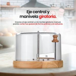 Cortador <span class=keywords><strong>de</strong></span> Queso Horizontal <span class=keywords><strong>de</strong></span> Acero Inoxidable Iris <span class=keywords><strong>Barcelona</strong></span>, Tabla <span class=keywords><strong>de</strong></span> <span class=keywords><strong>Madera</strong></span>, Tapa Transparente, Eje Central Giratorio, Cortador <span class=keywords><strong>de</strong></span> Queso - Product Image 4