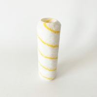 Rouleau à peinture professionnel de qualité industrielle pour bricolage, à cadre en polyester à rayures jaunes, avec revêtement en caoutchouc uréthane, 9 pouces, garantie 3 ans