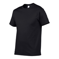Camisetas de Punto para Hombre de Alta Calidad para Verano, 100% Algodón, Color Sólido Informal, Manga Corta, Cuello Redondo, 220g, Antiencogimiento, Precio Bajo