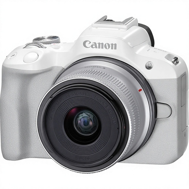 Ca Non R50 Kit With (RF 18-45mm + RF 55-210mm ) (White) CMOS Sensor Mirrorless Camera