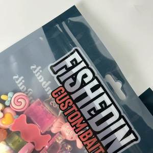 Emballage personnalisé pour appâts de pêche en plastique, pochette plate avec fermeture éclair refermable, trou euro, conception de scellement sur 3 côtés - Product Image 6