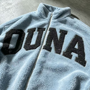 เสื้อแจ็คเก็ตขนเฟลซเชอร์ปาโอเวอร์ไซส์ OUNA สำหรับผู้ชาย แบบซิป หนานุ่ม อุ่นสบายสำหรับฤดูหนาว สไตล์สตรีทแวร์ คุณภาพสูง รับผลิตตามสั่ง ขายส่ง - Product Image 2