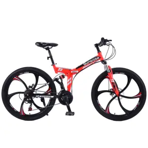 26 Inch Carbon Rim Folding Fat Tire Bike Variable Speed Cross Country with Alloy Shift Lever Shock Absorption for Adults