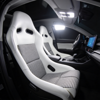 Siège de course LK personnalisé blanc pied-de-poule, inclinable et réglable, avec cadre en acier, universel pour simulateur VR et adaptable aux voitures