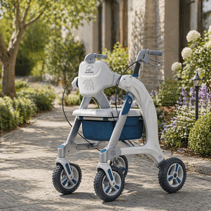 <span class=keywords><strong>Déambulateur</strong></span> futuriste en fibre de carbone, motif ours polaire bleu, léger, pliable, <span class=keywords><strong>roues</strong></span> en PU de 8 pouces, frein à disque - Product Image 4