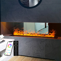 Insert de cheminée électrique 1500W avec brume à vapeur LED 3D fausse flamme vapeur d'eau contrôlée par application pour la maison ou l'hôtel