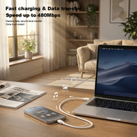 Câble USB Type C en silicone 60W PD USB C Type C pour une charge rapide, cordon de chargeur haute vitesse compatible avec les téléphones Android et les ordinateurs portables