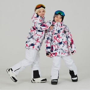 Tuta da <span class=keywords><strong>sci</strong></span> stampata per bambini con cerniera traspirante per tecnologia WindStopper singola/doppia tavola ispessita per lo <span class=keywords><strong>sci</strong></span> all'aperto - Product Image 1