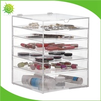 Prix direct d'usine en gros boîtes de présentation de stockage de bijoux et de cosmétiques en acrylique transparent