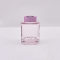 Bouteille diffuseur en verre de 100 ml en gros, vide, pour aromathérapie, avec impression sérigraphique, créative, cylindrique, à bouchon à vis, pour la maison