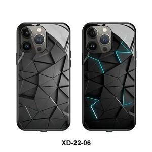 Funda de teléfono con Control de sonido de Anime activada por voz luminosa inteligente con luz LED para protectores de vidrio móviles SamsungS20FE A53 A33 A72 A52