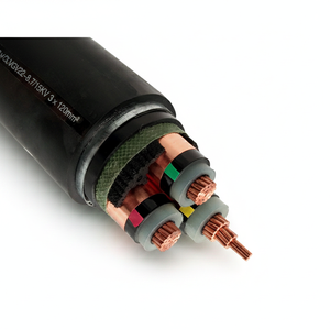 Câble MV blindé en cuivre 3 conducteurs XLPE 8,7/15 kV vers 26/35 kV, <span class=keywords><strong>gaine</strong></span> PVC, IEC 60840, pour <span class=keywords><strong>pose</strong></span> en sous-station - Product Image 3