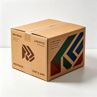 Boîte en carton ondulé C-Flute Kraft anti-écrasement, portable, avec logo personnalisé en gros, conception gratuite, vente directe d'usine, pour expédition en vrac