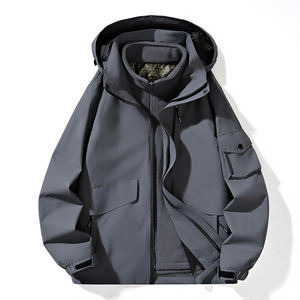 Vestes d'extérieur pour hommes, automne et hiver, nouvelle veste coupe-vent imperméable pour couple, veste Joker pour hommes, manteau de couleur unie, confortable et chaud - Product Image 4