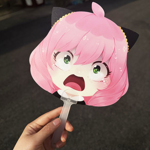 High Quality Custom PVC Folding Hand Fan Irregular Shape Kpop Idol Anime Character Personalized Business Gift Plastic Material