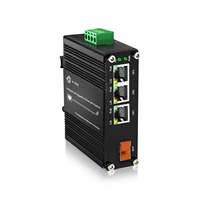Mini Switch PoE Industrial de 3 Puertos Gigabit, Amplificador de Voltaje de CC12V-48V a CC48V, RJ45 Reforzado, Compatible con Cámaras IP y Teléfonos VOIP