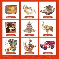 Robot Puzzle Ledakan Lintas Batas Model 3D Kustom DIY Buatan Tangan Kemasan Tas Jala