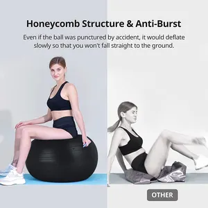 Ballon d'exercice d'équilibre de taille personnalisée, ballon de yoga en pvc avec pompe rapide