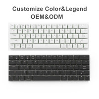 Clavier de jeu mécanique double mode en aluminium, 63 touches, disposition OEM, rétroéclairage RVB, ultra-fin, filaire, échangeable à chaud
