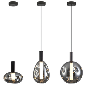 Moderna <span class=keywords><strong>lampada</strong></span> <span class=keywords><strong>a</strong></span> <span class=keywords><strong>sospensione</strong></span> <span class=keywords><strong>a</strong></span> LED caldo bianco fumoso <span class=keywords><strong>paralume</strong></span> in vetro grigio per casa Hotel Villa arredamento ferro per Bar ristorante - Product Image 4