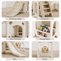 Ensemble de jeu multifonctionnel pour enfants en intérieur, château, toboggan, balançoire, charge maximale 80 kg, adapté aux enfants de 1 à 8 ans.