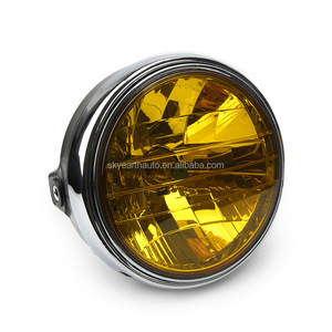 Phare de <span class=keywords><strong>moto</strong></span> Skyearth 7 pouces H4 rond en ABS noir avec anneau chromé pour Honda CB400/900 - Product Image 6