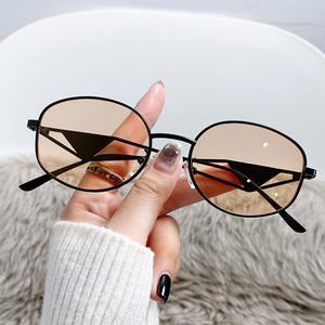 Gafas de Sol Ovaladas para Mujer, Montura Metálica, Protección UV400, Lentes de PC de Marco Completo, YC11256-D6 - Product Image 5