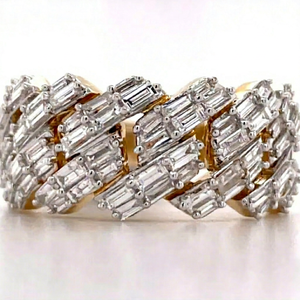 Baguette Cut Cluster <b>Ring</b> Hip Hop Style Rhodium Plated 925 Sterling <b>Silver</b> Customizable Wedding <b>Ring</b> for Women <b>Men</b> Unisex - Product Image 1