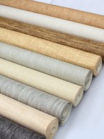 Papier peint végétal naturel en tapis de paille torsadé pour plafond, fond TV, porte d'armoire, finition de meubles, style chinois moderne pour salon