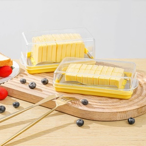 Modern Plastic Large French Butter Container <b>Box</b> Dish <b>with</b> <b>Lid</b> Set in Fridge - Product Image 1