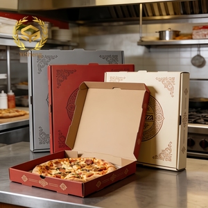 Scatola di Cartone Nera Personalizzata con Stampa, Scatola per Pizza di Lusso <span class=keywords><strong>in</strong></span> Cartone Ondulato <span class=keywords><strong>32</strong></span> <span class=keywords><strong>cm</strong></span> 12 <span class=keywords><strong>Pollici</strong></span> con LOGO - Product Image 1