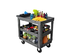 Offres Spéciales usine OEM multifonctionnel chariot à main robuste à trois étagères chariot à outils de stockage chariot utilitaire de service en plastique pour la guerre