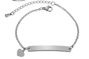 Pulsera de cadena de barra de <span class=keywords><strong>palabras</strong></span> personalizadas a la moda <span class=keywords><strong>para</strong></span> mujeres y hombres, brazalete de nombre grabado ajustable de acero inoxidable, joyería de fiesta - Product Image 4