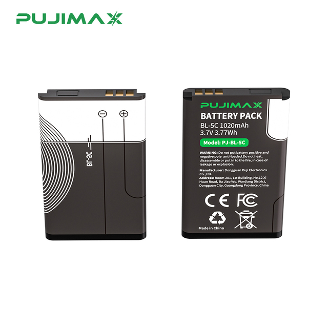 PUJIMAX BL 5C Replacement Li-ion Lithium Battery 3.7V 1020mAh Batteries for Nokia 1100 1110 1200 2600 2700 3100 3110 5130 6230