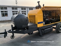 Bomba de hormigón diésel de gran oferta con tanque de agua con compresor de aire y pistola de agua de limpieza de alta presión