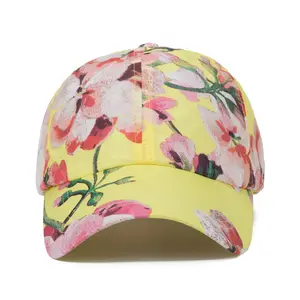 2022 üretici özel kendi Logo Gorras yeni kadın çiçek baskı kızlar bahar yaz ayarlanabilir beyzbol şapkası