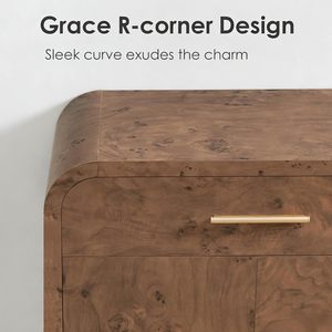 <span class=keywords><strong>Buffet</strong></span> moderne incurvé de 59 pouces, armoire de rangement avec tiroirs et étagères réglables, table console en <span class=keywords><strong>bois</strong></span> certifiée FSC pour la maison - Product Image 5