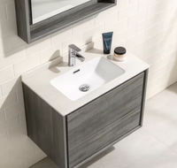 Meuble de salle de bain mural moderne et simple avec miroir, meuble-lavabo mural commercial en gros pour appartement