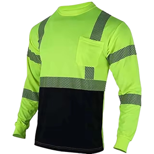 قمصان زرقاء طويلة الأكمام عاكسة للضوء للبناء والإنشاءات، قمصان أمان عاكسة - Product Image 4