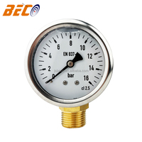 2.5 Inch 16bar Stainless Steel Glycerin Filled Pressure Gauge