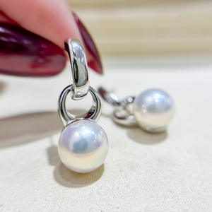 Bijoux en argent S925 à faire soi-même, boucles d'oreilles avec perles plates de 10 à 12 mm, plateau vide et clous d'oreille, accessoires de mode plaqués, taille artisanale 22177 - Product Image 3